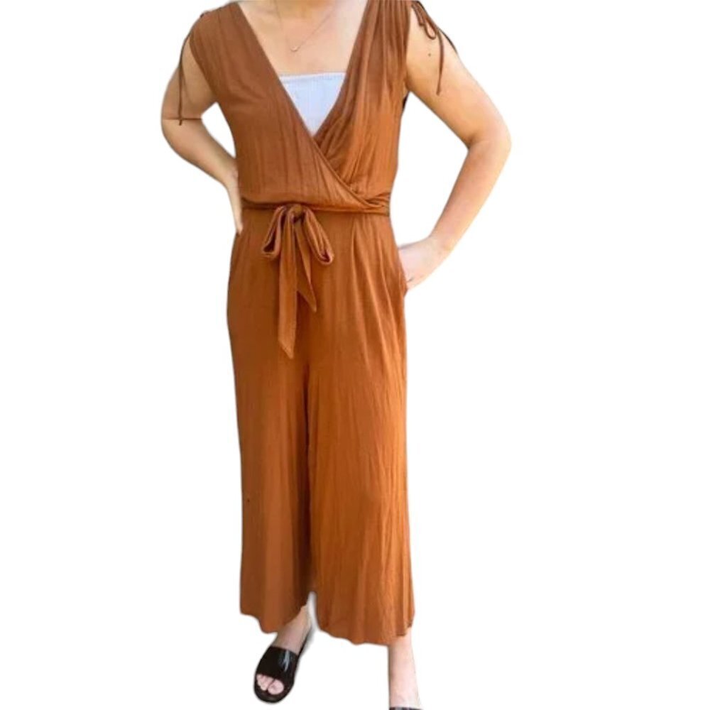 ANTHROPOLOGIE Moulinette Soeurs Alisande Belted Knit Jumpsuit - size Medium